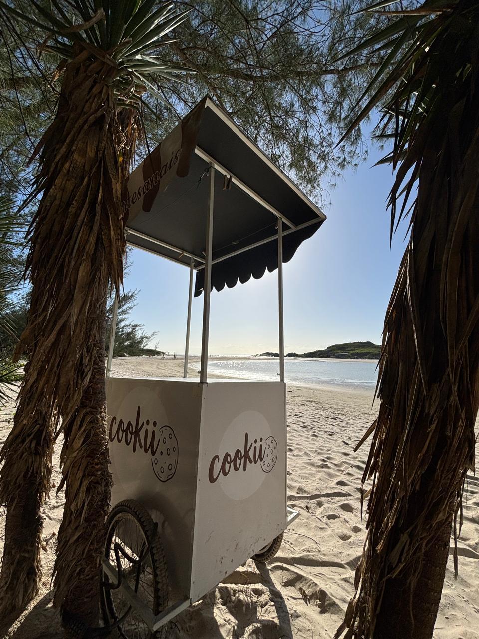 Carrinho de cookies Cookii na Praia da Ferrugem